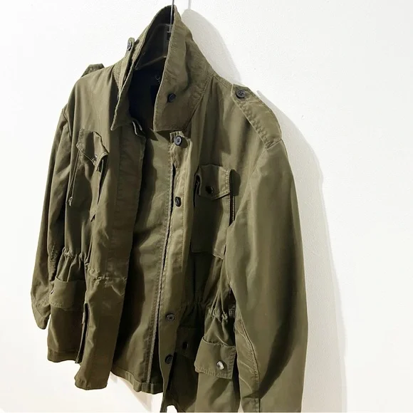 Banana Republic Utility Army Jacket Adjustable Waist and Stand-Up Collar Pockets - Picture 2 of 10